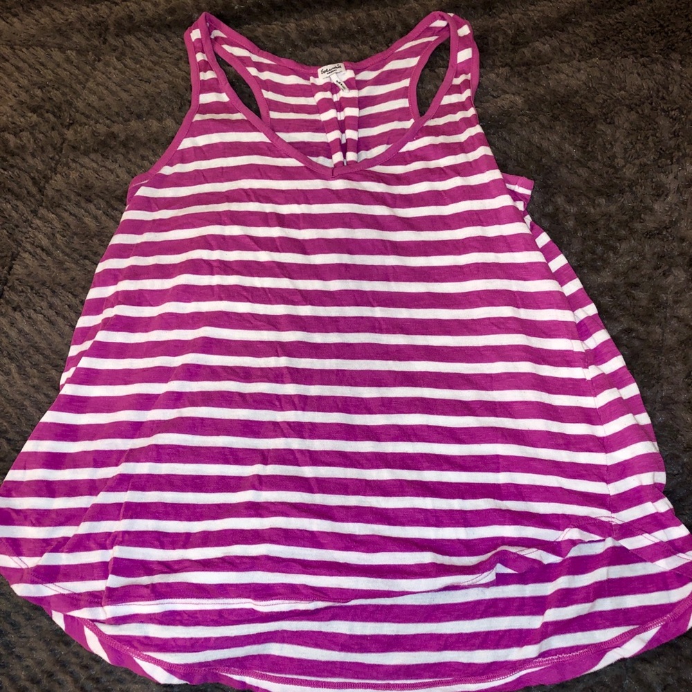 Splendid magenta and white stripped tank top💜